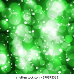 Abstract green vector background with Bokeh lights