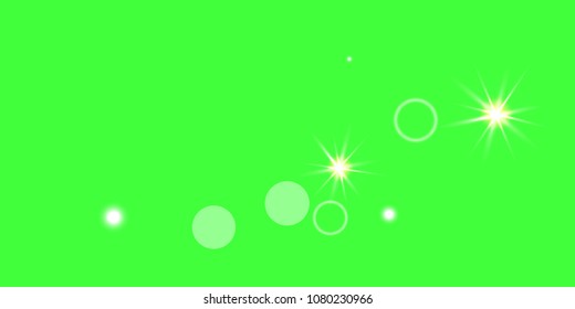 Abstract green vector background. Chaotic confetti stars shine on a green background. Design element for postcard, poster, business card, cover.