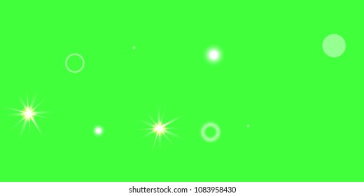 Abstract green vector background. Chaotic confetti stars shine on a green background. Design element for postcard, poster, business card, cover.