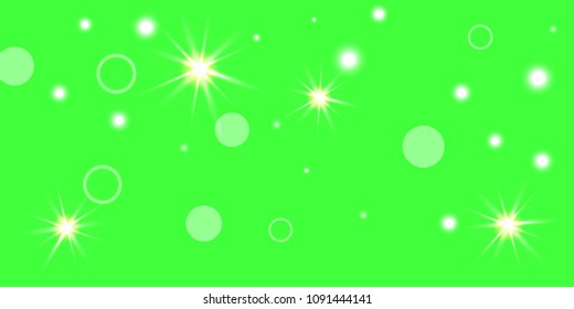 Abstract green vector background. Chaotic confetti stars shine on a green background. Design element for postcard, poster, business card, cover.