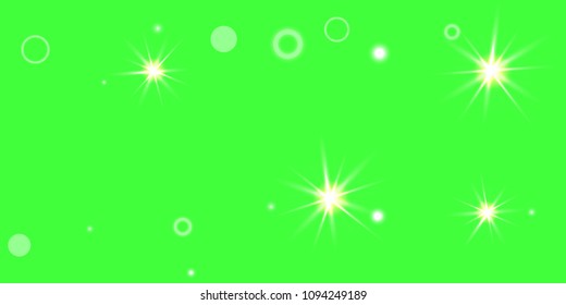 Abstract green vector background. Chaotic confetti stars shine on a green background. Design element for postcard, poster, business card, cover.