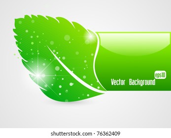 Abstract green vector background with leaves