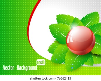 Abstract green vector background with leaves