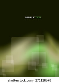 Abstract Green Vector Background With Transparent Squares.