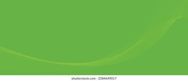 Abstract green vector background with waves.	