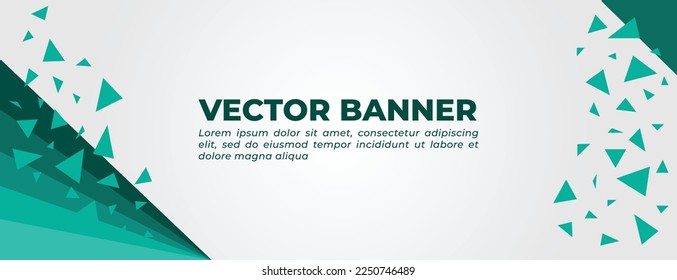 Abstract Green Vector Banner with Rectangle Shapes. Green Gradient Template Design.