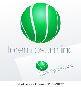 Abstract green vector emblem. Logo for Ecology, Pharmacy, Cosmetic activity