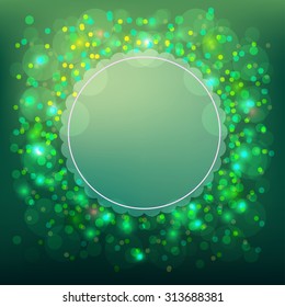 abstract green vector invitation card with sparkles