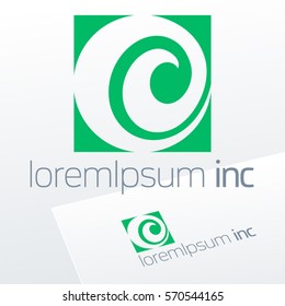 Abstract green vector logo for Ecology, Cosmetic, Pharmacy and Medicine activity