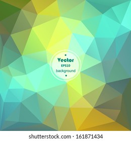 Abstract green vector pattern. Geometric triangle mosaic background. Pattern of geometric shapes. Flow of spectrum effect. Vector EPS 10 background