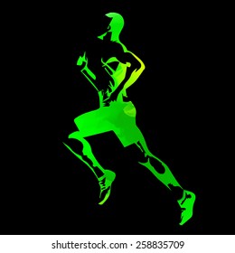 Abstract green vector runner