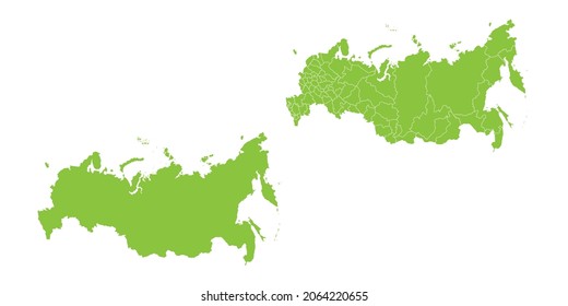 Abstract green vector set couple purple of map Russia