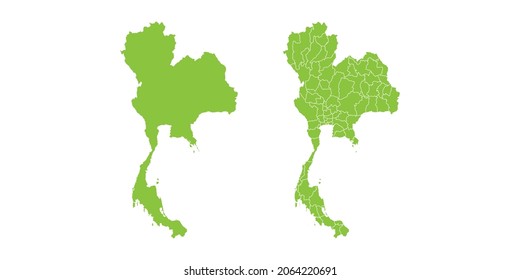 Abstract green vector set couple purple of map Thailand