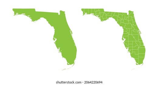 Abstract green vector set couple purple of map Florida