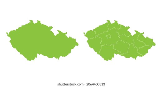 Resumen conjunto de vector verde par púrpura del mapa República Checa