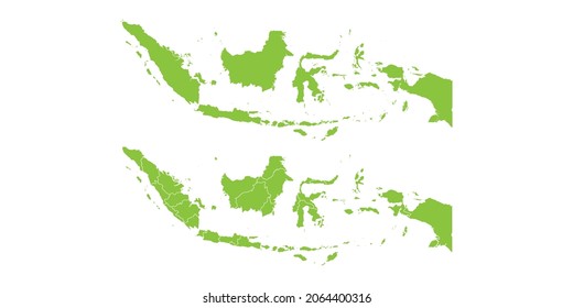 Abstract green vector set couple purple of map Indonesia