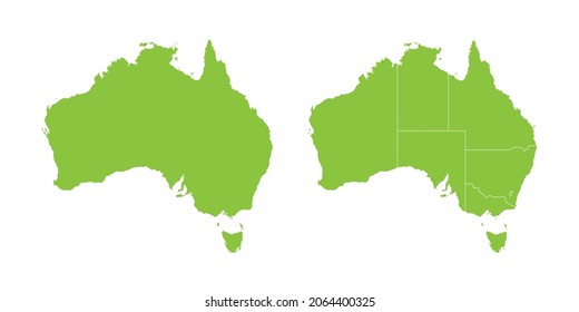 Abstract green vector set couple purple of map Australia
