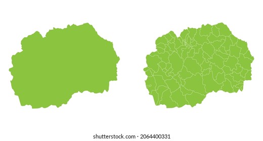 Abstract green vector set couple purple of map Macedonia