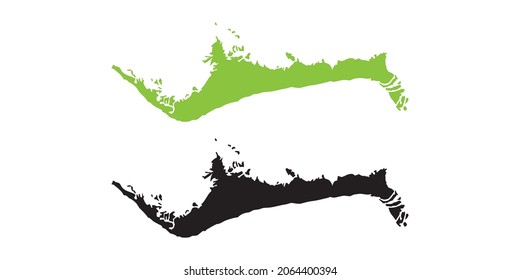 Abstract green vector set couple purple of map Grand Bahama