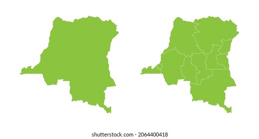 Resumen conjunto de vector verde par púrpura del mapa Congo