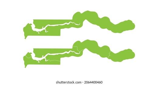 Abstract green vector set couple purple of map Gambia