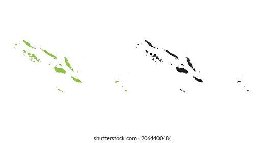 Abstract green vector set couple purple of map Solomon Island