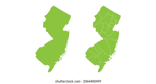 Abstract green vector set couple purple of map New Jersey