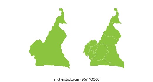 Resumen vector verde conjunto par púrpura del mapa Camerún