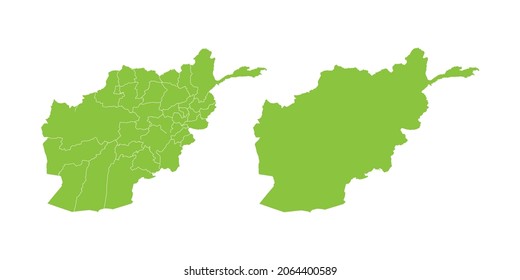 Resumen conjunto de vector verde par púrpura del mapa Afganistán