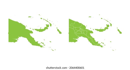 Abstract green vector set couple purple of map Papua New Guinea