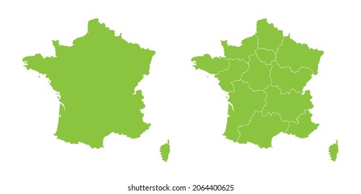 Abstrakter grüner Vektorset paar violett Karte Frankreich