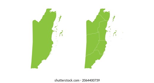 Resumen conjunto de vector verde par púrpura del mapa Belice