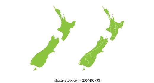 Abstract green vector set couple purple of map New Zealand
