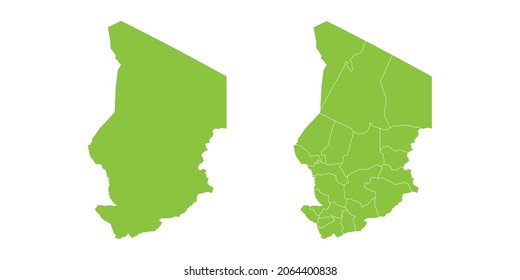 Resumen conjunto de vector verde par púrpura del mapa Chad