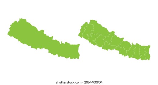Abstract green vector set couple purple of map Nepal