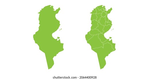 Abstract green vector set couple purple of map Tunisia