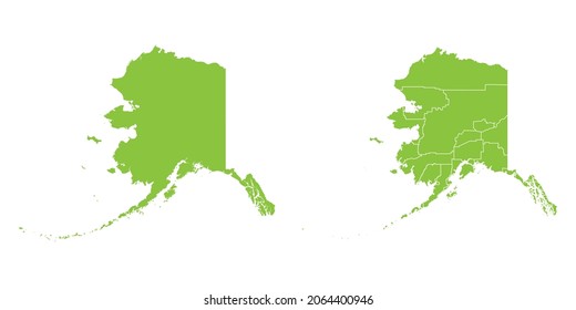 Abstract green vector set couple purple of map Alaska