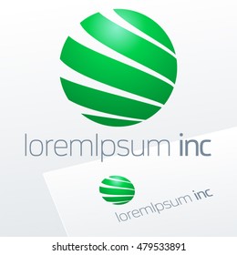 Abstract green vector sign. Logo for Ecology, Cosmetic, Pharmacy and Medicine activity