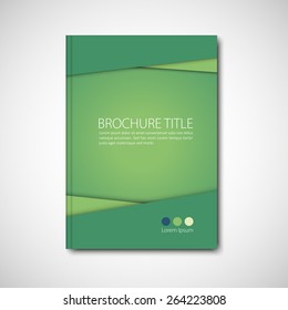 Abstract Green Vector Template Layout For Brochure, Flyer, Booklet, Cover.