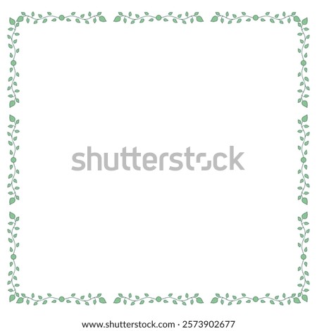 Abstract Green Vines Square Frame Border