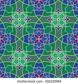 Abstract green vintage pattern. Good for tiles, printing on paper and fabric.