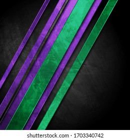 Abstract green and violet grunge stripes corporate material texture background. Vector design