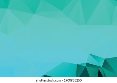 Abstract green vivid wallpaper mosaic background. Geometric triangle 
