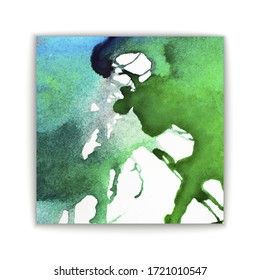 peinture abstraite à l'aquarelle, peinture à la main sur fond blanc, texture à la brosse pour logo.Il y a une place pour le texte. Conception parfaite des traits pour le titre. Illustrations de luxe.