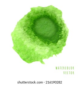 Abstract green watercolor background with brush stroke
