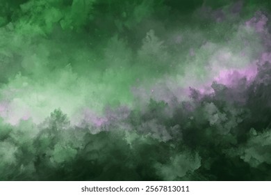 Abstract green watercolor background, soft texture, dreamy atmosphere, artistic design, suitable for various creative projects.