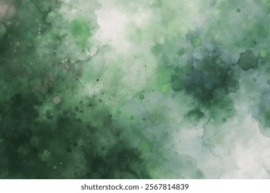 Abstract green watercolor background, soft textures, artistic design, nature-inspired, vibrant hues, versatile for projects.