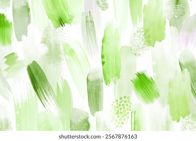 Abstract green watercolor background, soft brush strokes, artistic texture, modern design, nature-inspired patterns.