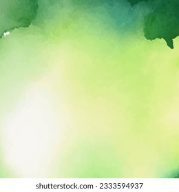Abstract green watercolor background. Vector background for art design.