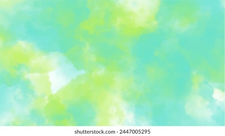 Fondo de acuarela verde Abstractas. Acuarela pintada a mano. Vector